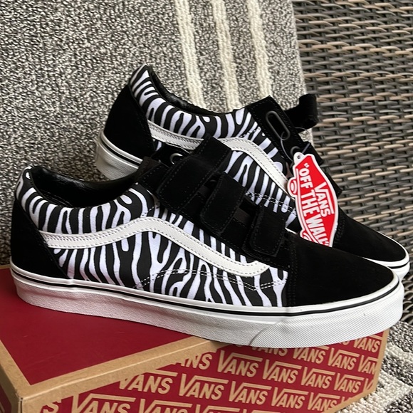Vans Old Skool V Suede/Canvas Black/Zebra MENS - Picture 6 of 16
